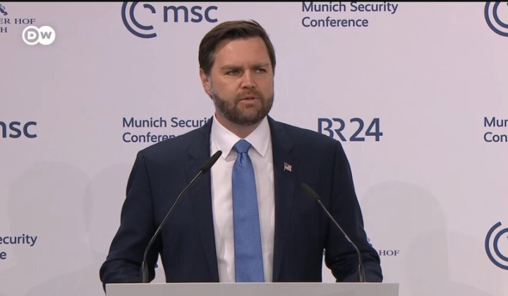 Изображение вице-президента США Джей Ди Венса в Мюнхене
