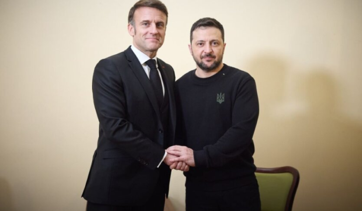 Зеленский и Макрон на встрече