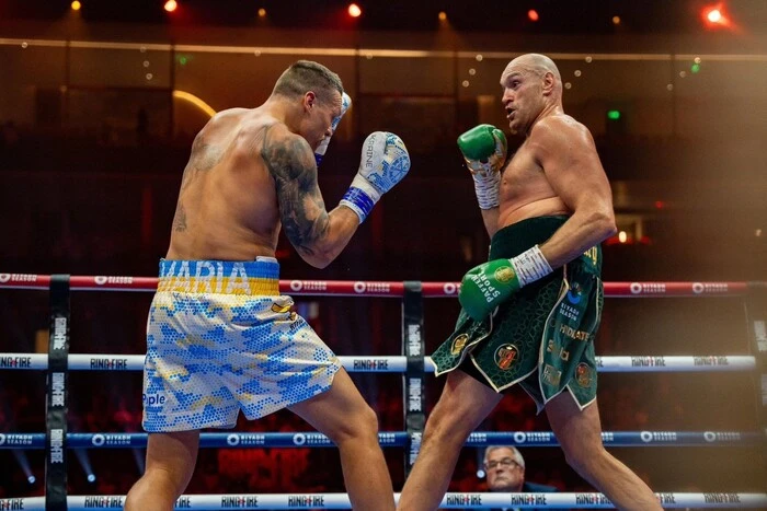 Фото Тайсона Ф'юрі и лица Усика