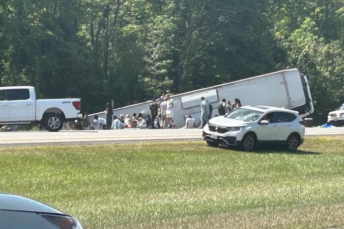 Автобус с туристами в Нью-Йорке