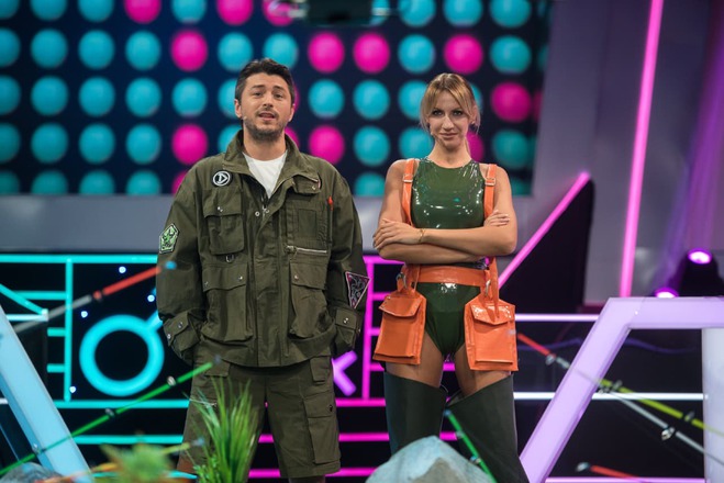 Сергій Притула та Леся Нікітюк перед зйомками