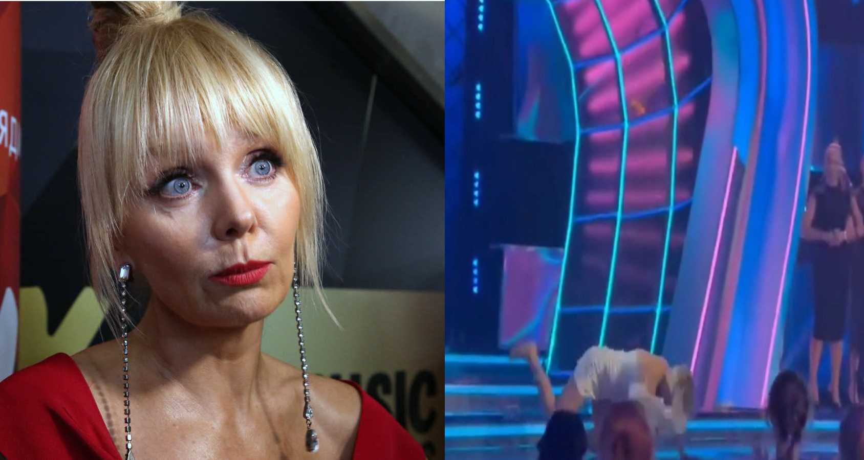 Валерія падає на підлогу під час виступу