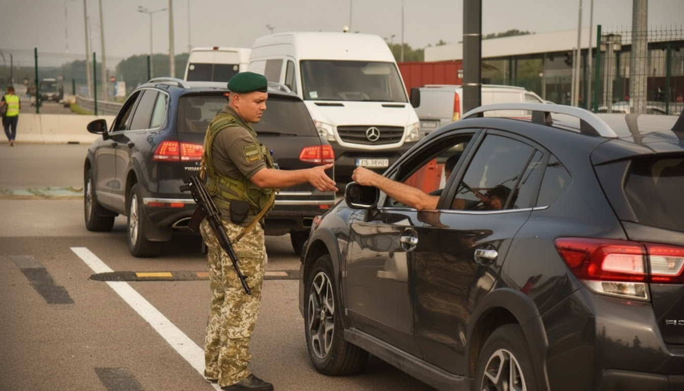 Водитель и пассажиры выходят из автомобиля