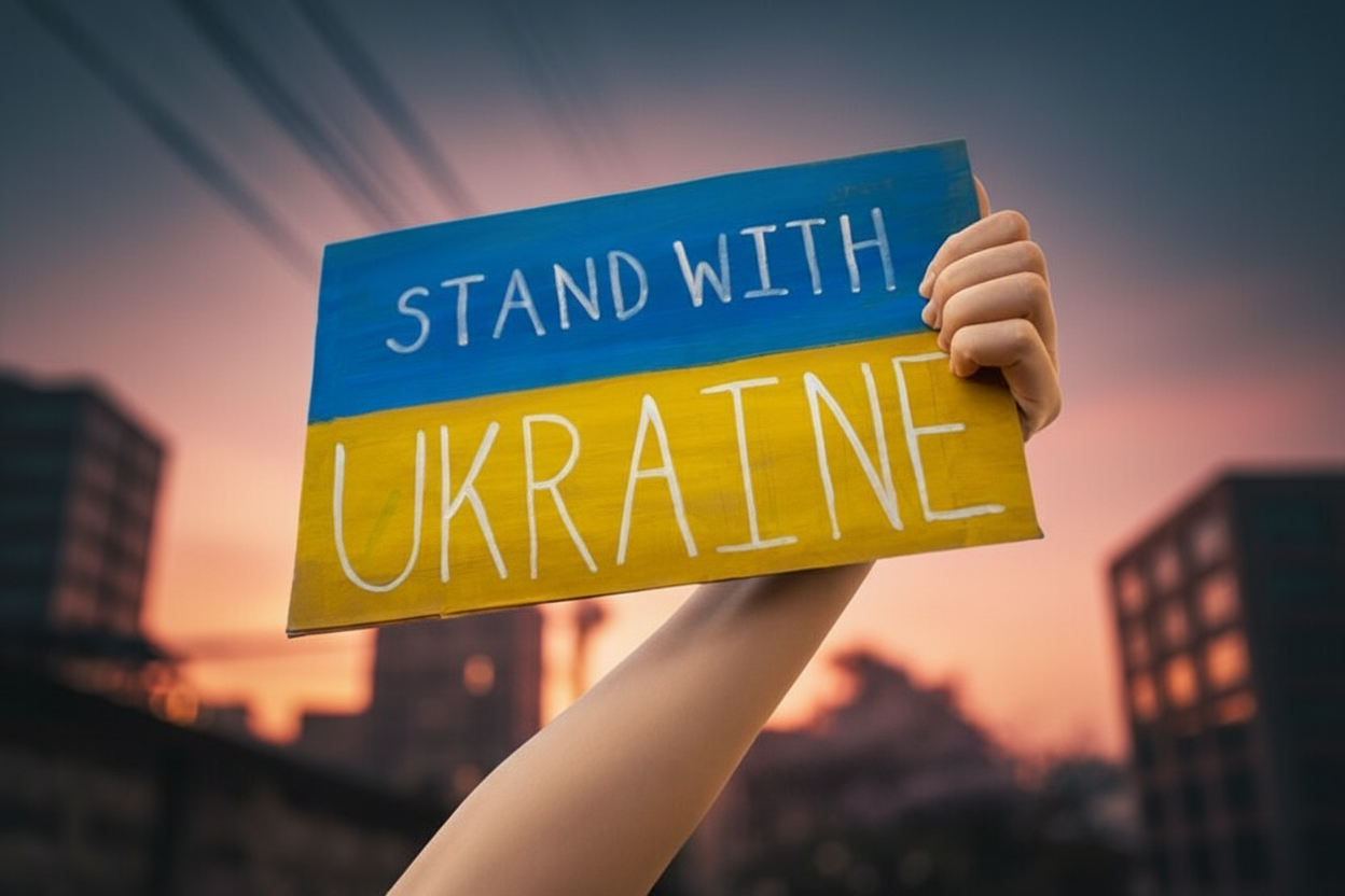 Флаг Украины в Европе