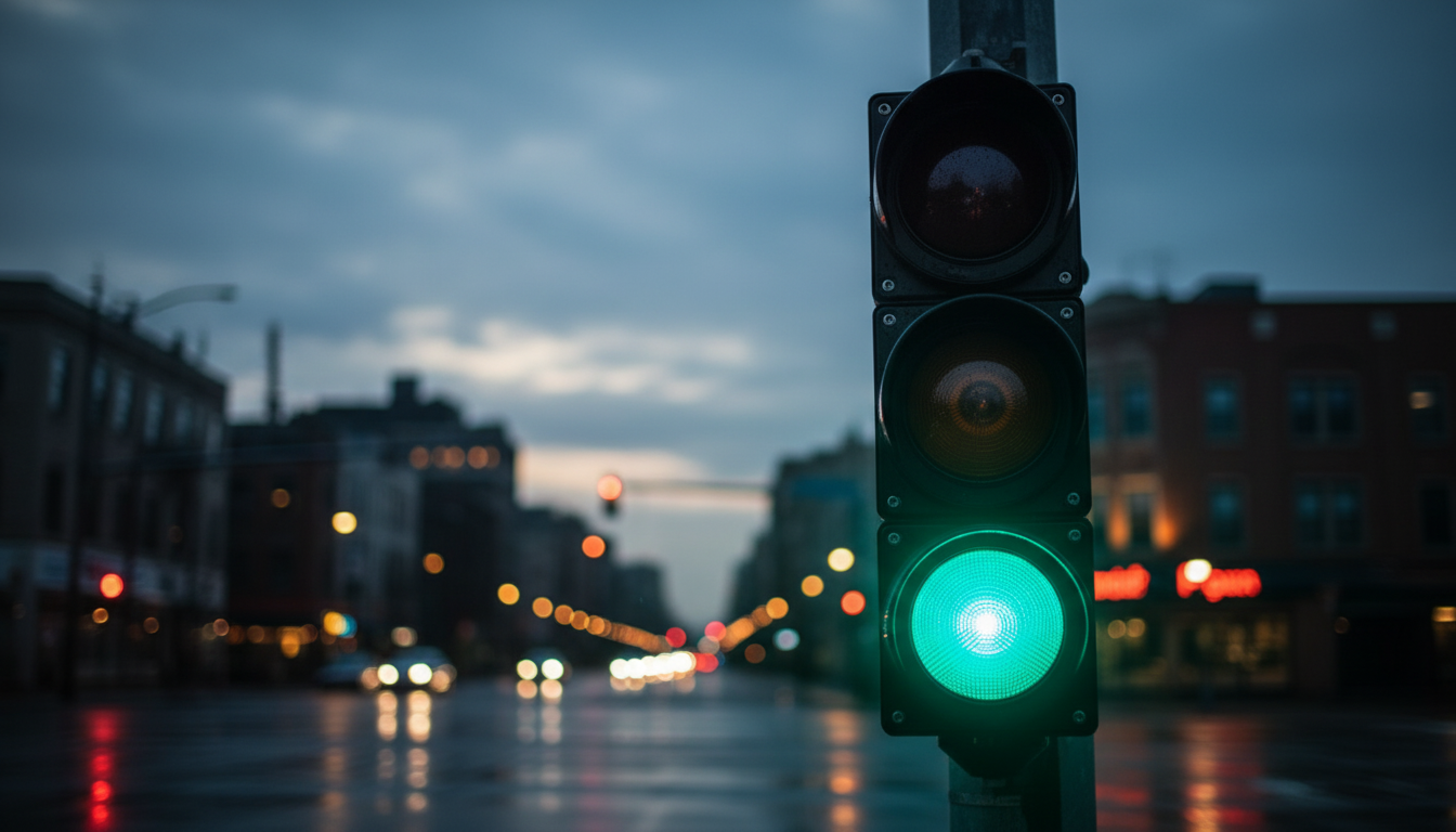 Водій проїжджає червоне світло світлофора