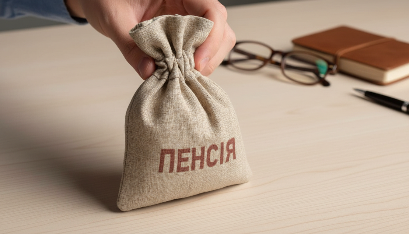 Пожилая женщина получает пенсию в банкнотах