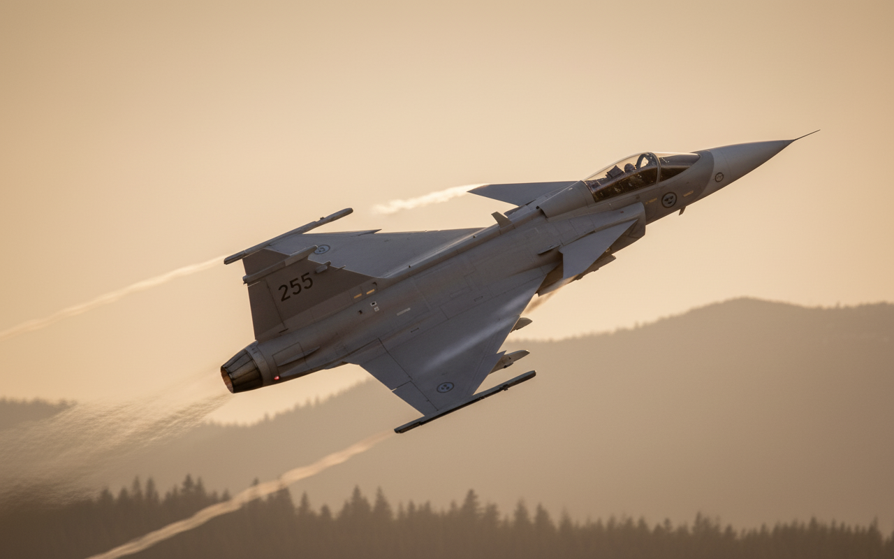 Літак Saab Gripen на заводі в Україні