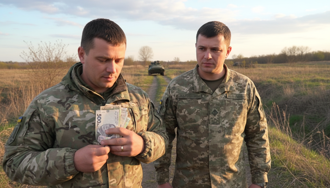 Военное пенсионное удостоверение с украинским флагом