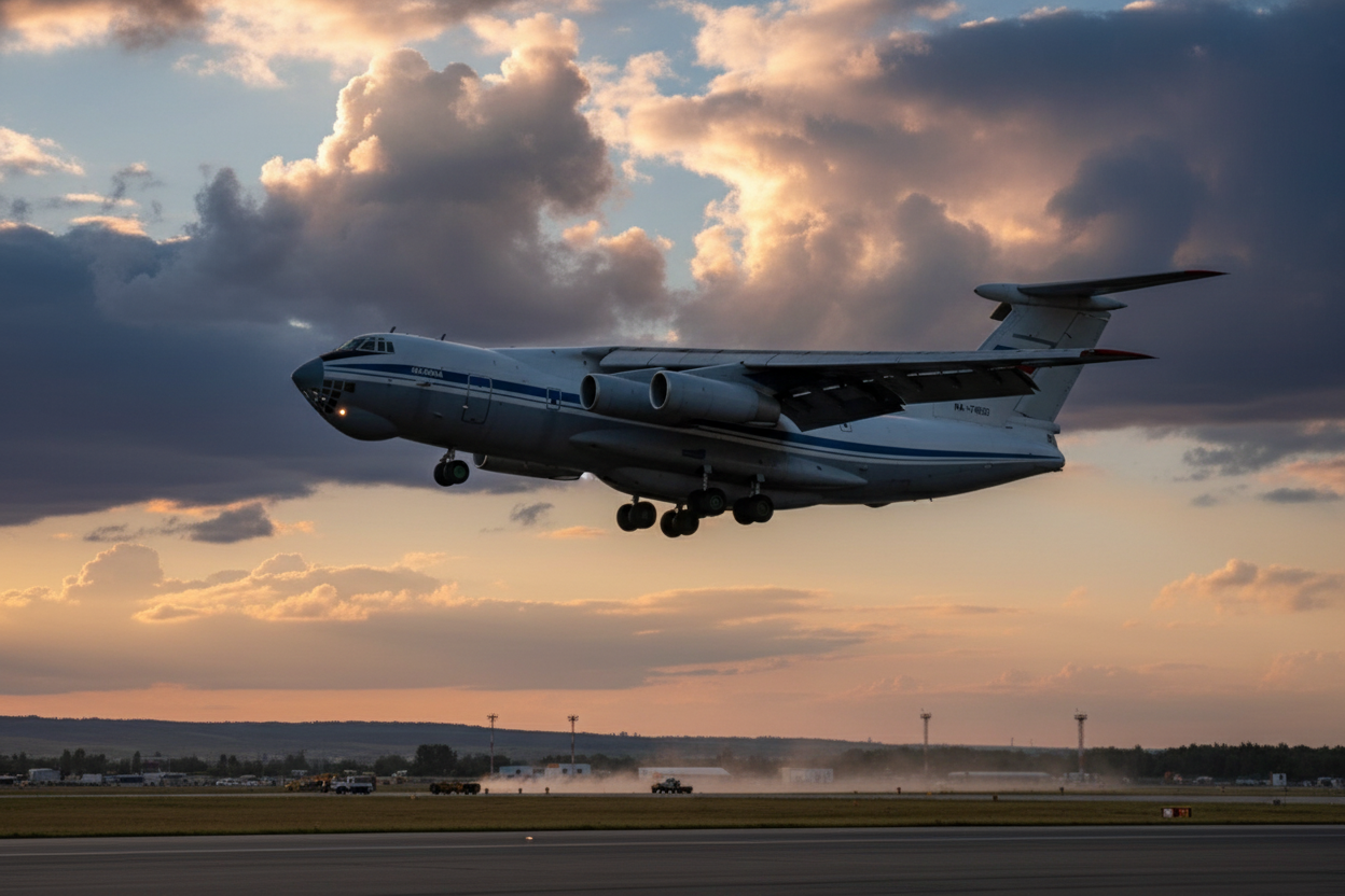 Російський Іл-76 на посадці в Венесуелі