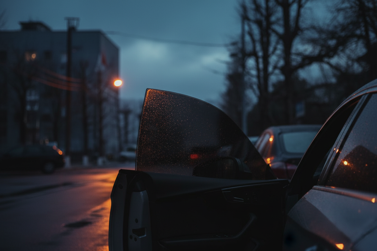 Український водій знімає деталь з авто