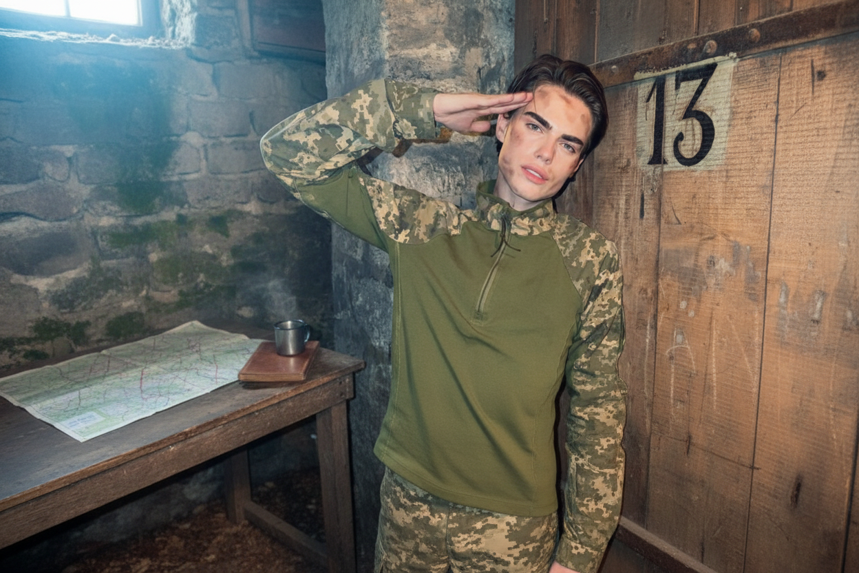 Блогер в форме ЗСУ на Хэллоуин