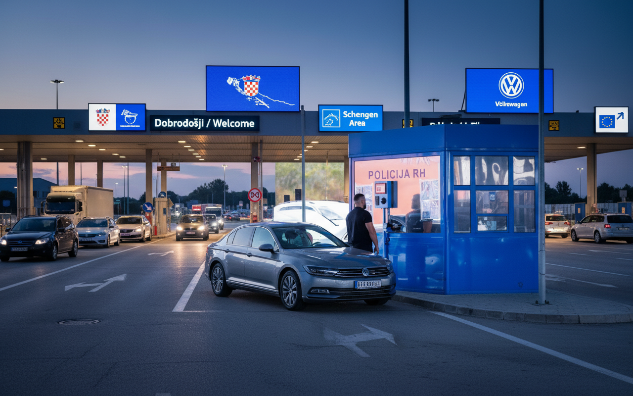 Пасажири і водій виходять з авто на кордонах