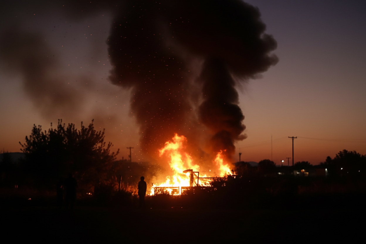 Взрывы на нефтебазе в Крыму