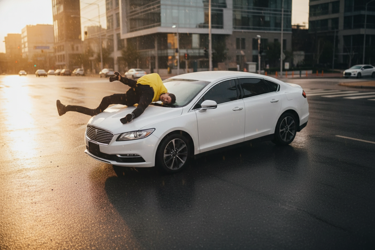 Автомобіль збив кур'єра на велосипеді