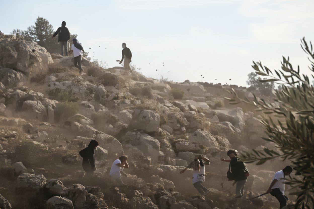 Израильские поселенцы атакуют журналистов