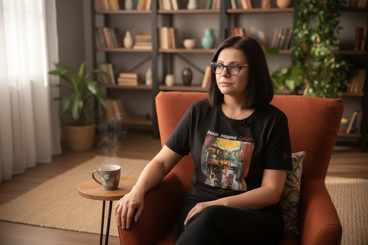 Співачка Оксана Муха на зйомці