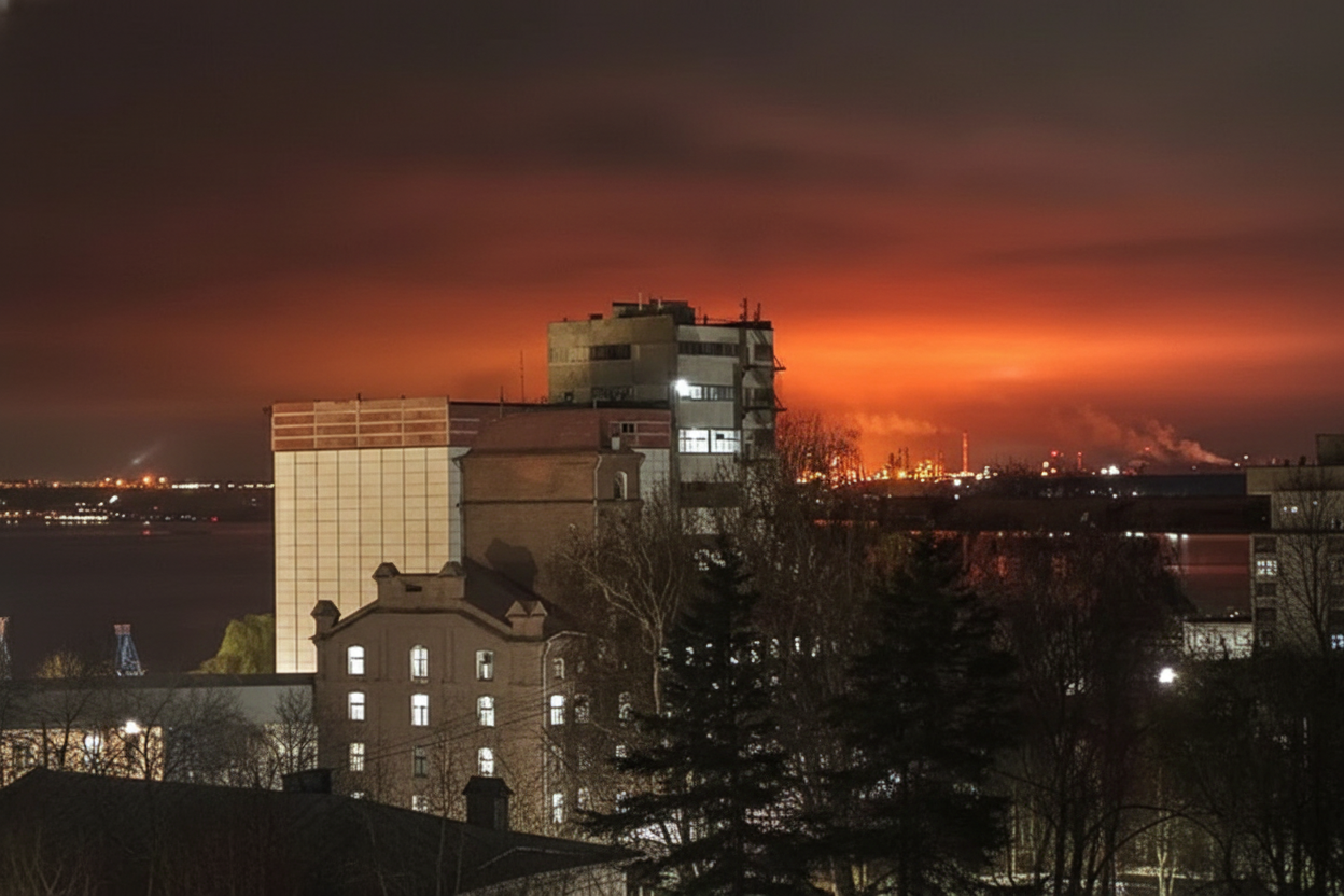 Промислові безпілотники атакують нафтопереробний завод