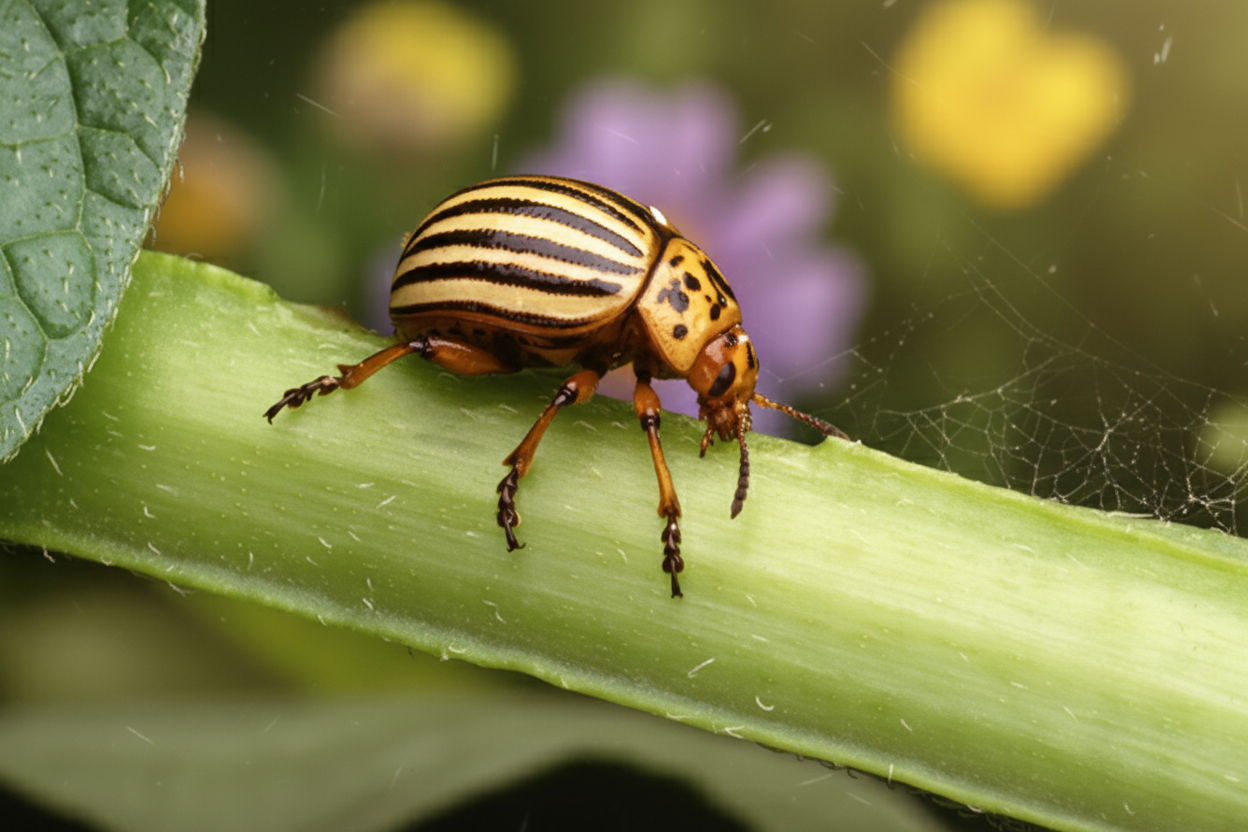 Картинка жука на фоні Українського прапору