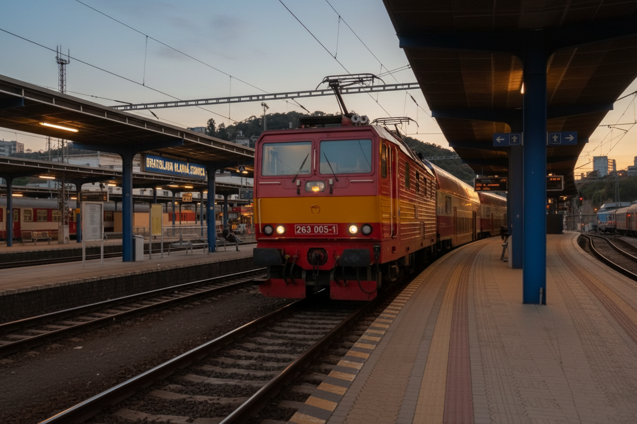 Поїзд і станція з написом Київ