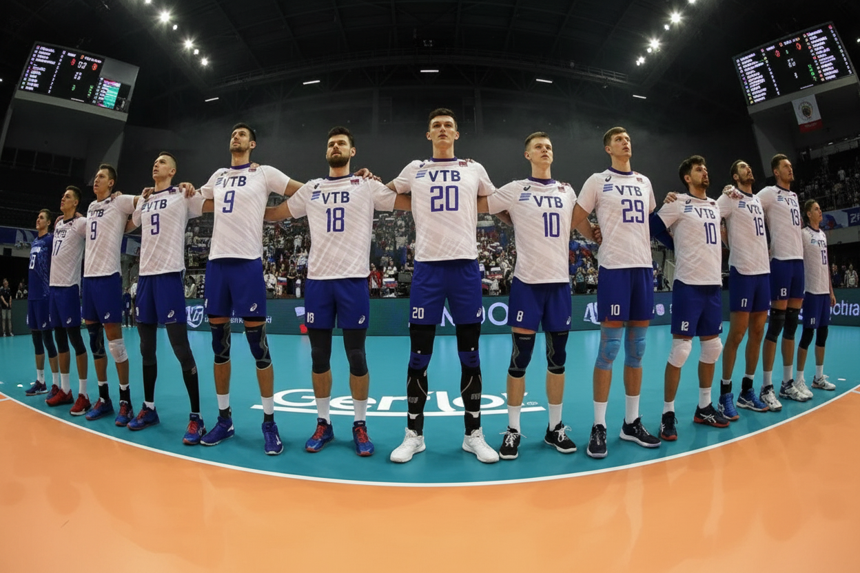 Російський волейболіст виражає емоції на прес-конференції