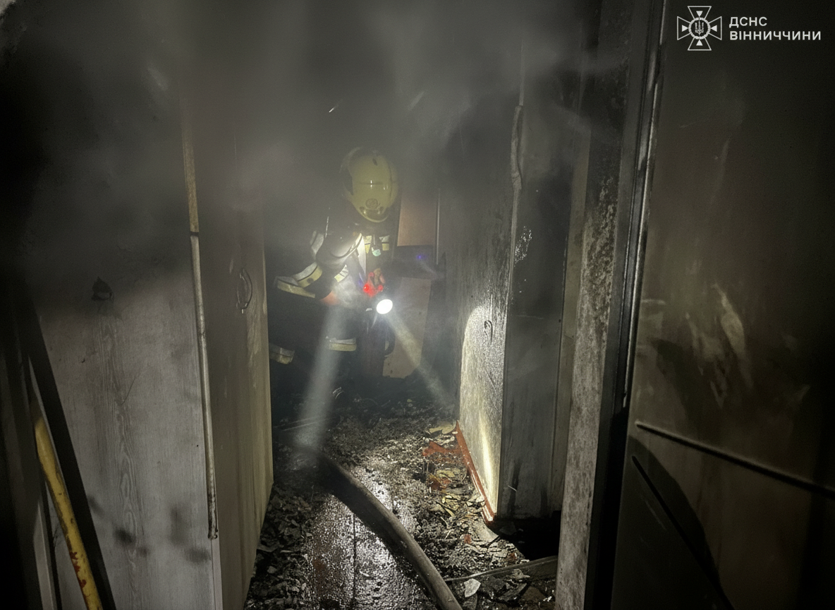 Пожар в Виннице из-за свечи: спасатели успели спасти женщину