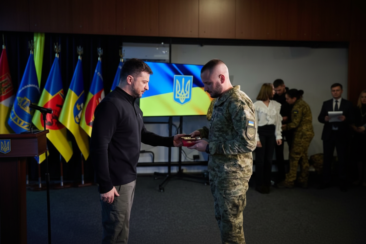 Зеленський нагороджує героїв-прикордонників Херсона