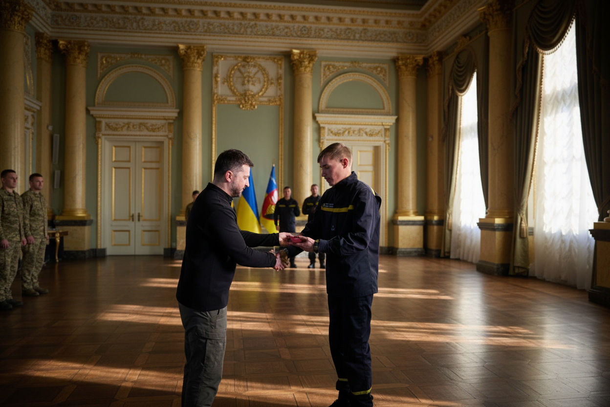 Зеленський нагородив рятувальників Херсона держнагородами