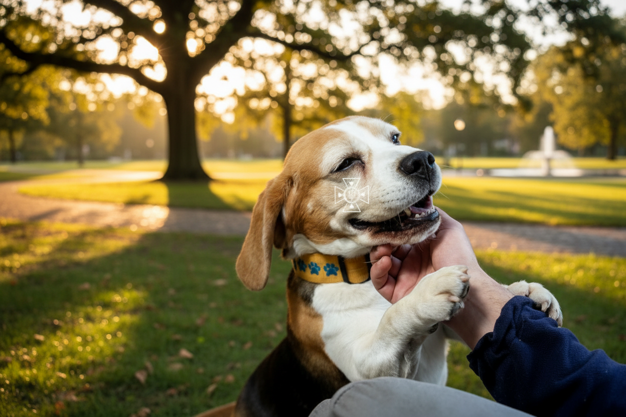 Пес Тото підтримує рятувальників каністерапією