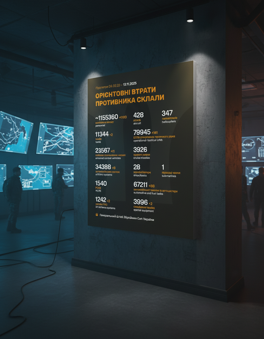 Втрати армії РФ перевищили 1,1 млн осіб: нові дані Генштабу