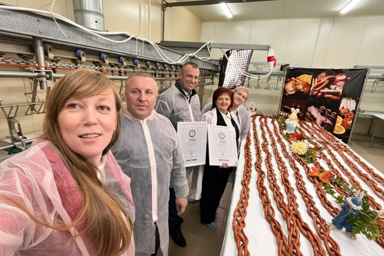 На Черкащине установлен рекорд Украины по изготовлению самой длинной мясной косички