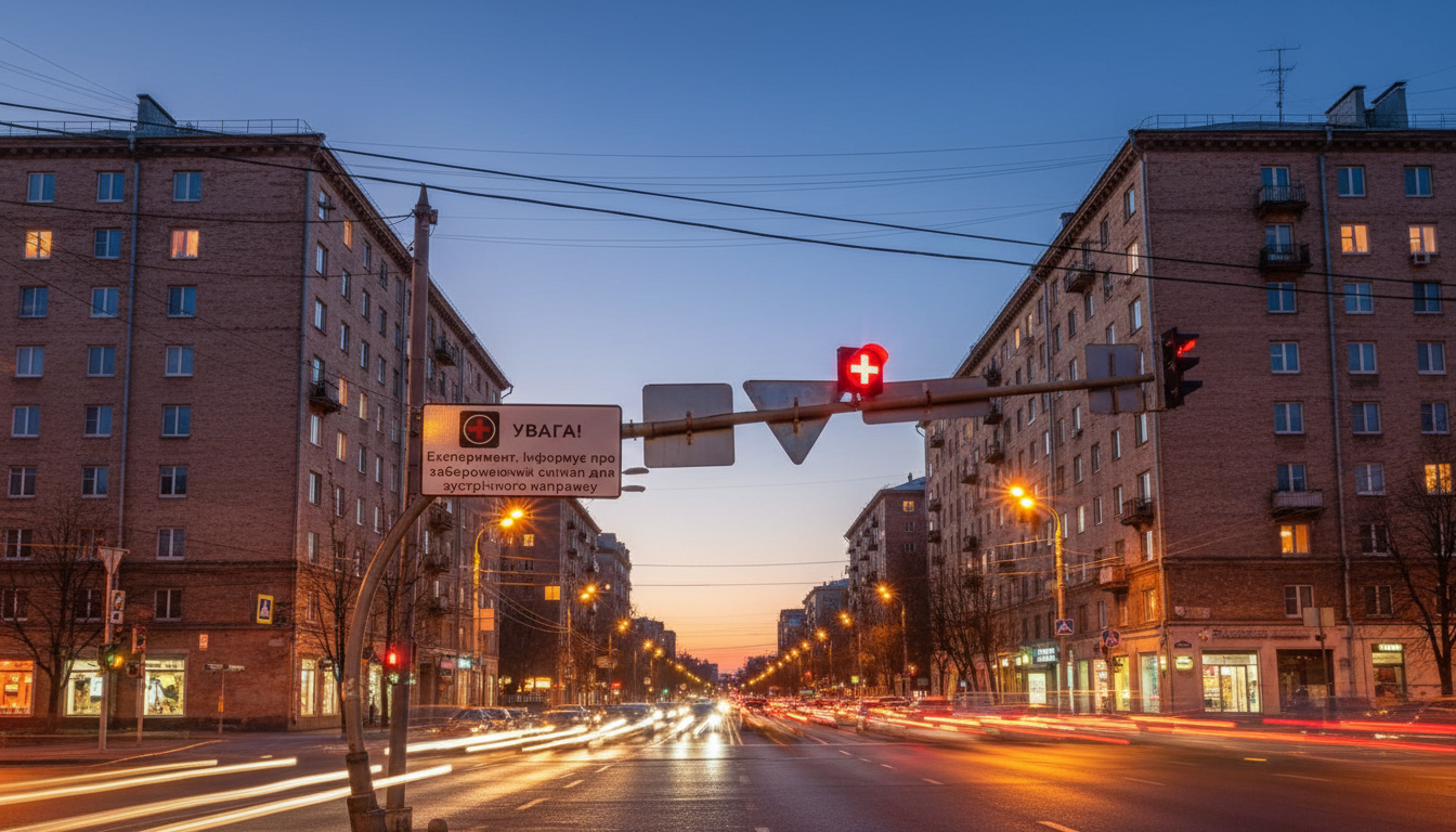 світлофор з червоним хрестом