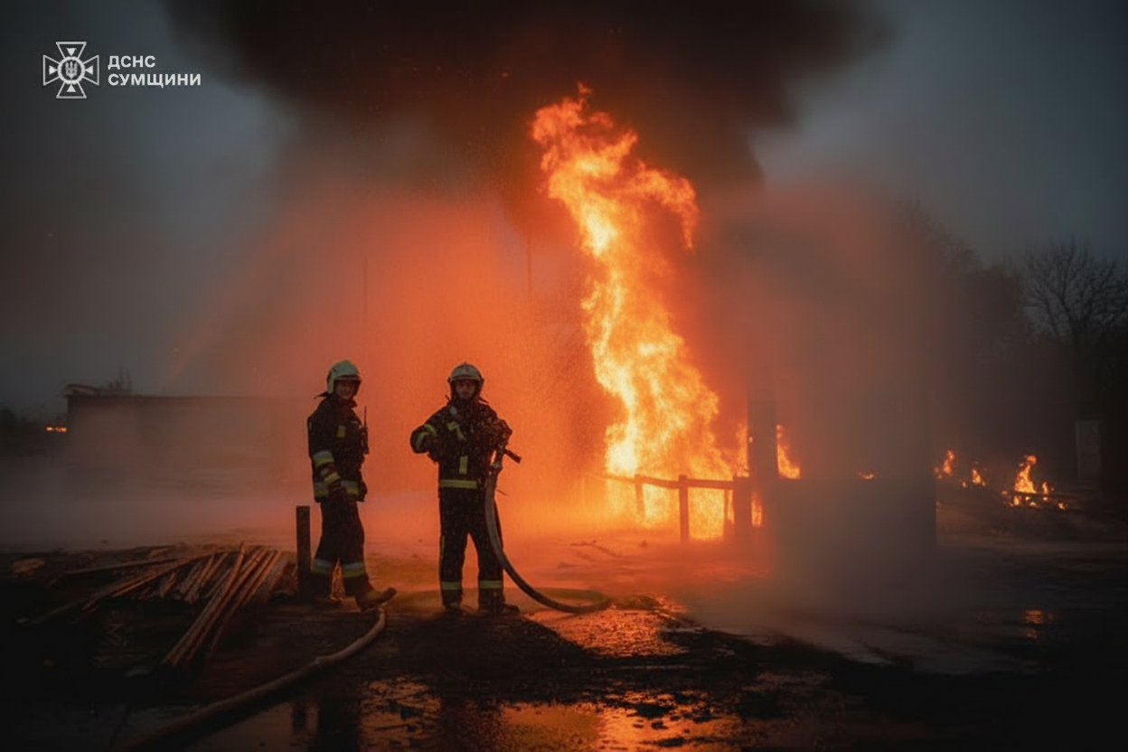 Пожар в Сумах: спасение объекта под угрозой