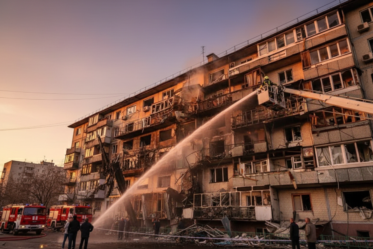 Пожар в Киеве: спасатель тушил квартиру