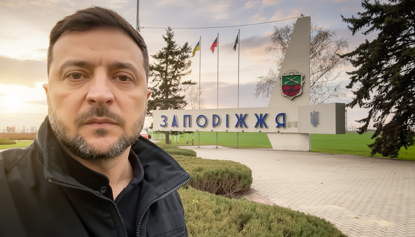 Зеленский и военные в Запорожье