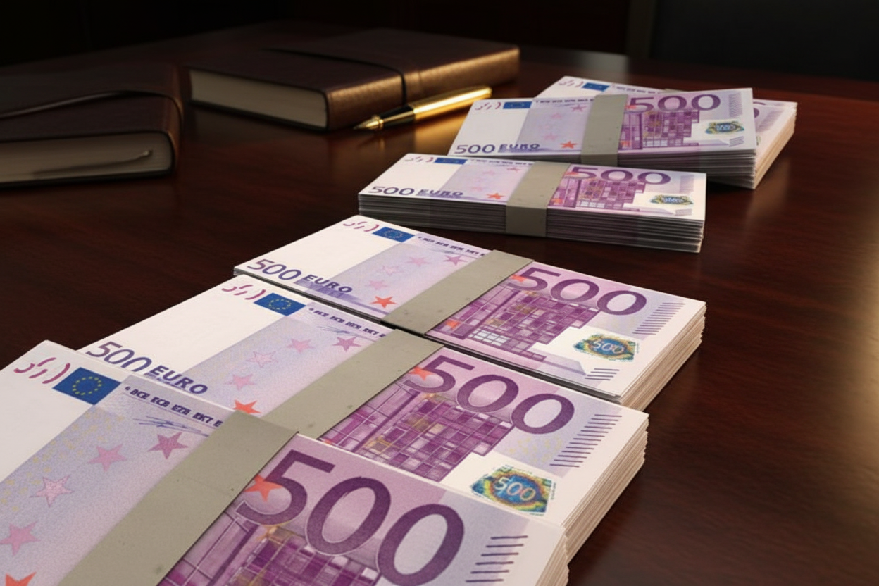 Галянтний бельгійський герб на тлі флагу України