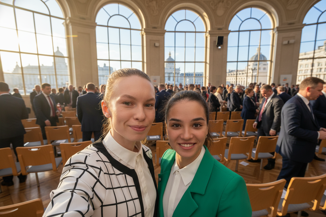 Саютіна на виступі Путіна