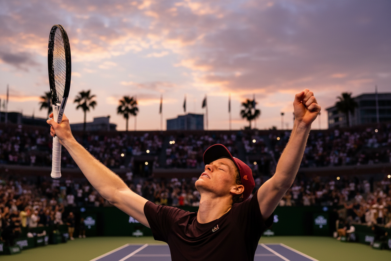 Тенісист тримає кубок переможця ATP