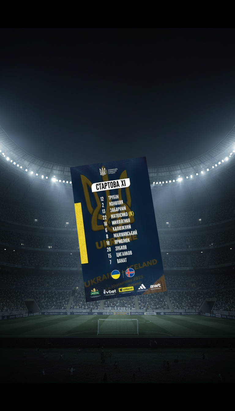 Стартовий склад збірної України проти Ісландії
