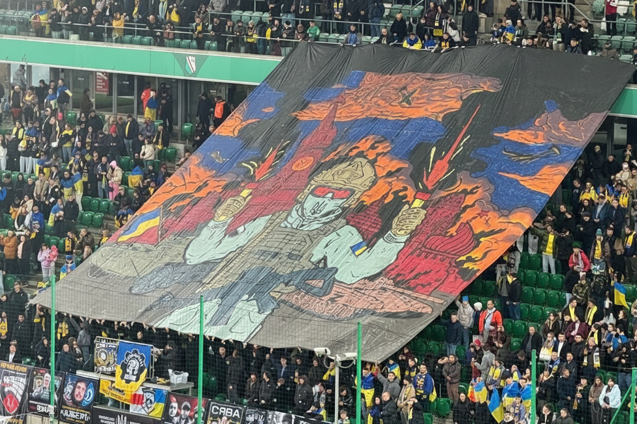 Депутатка Думи влаштувала істерику через банер українських фанатів зі спаленим Кремлем