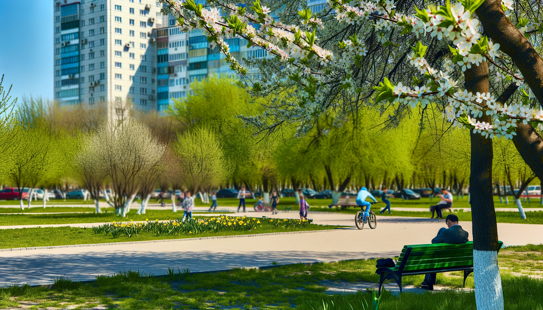 Жовті листя та сонце на небі