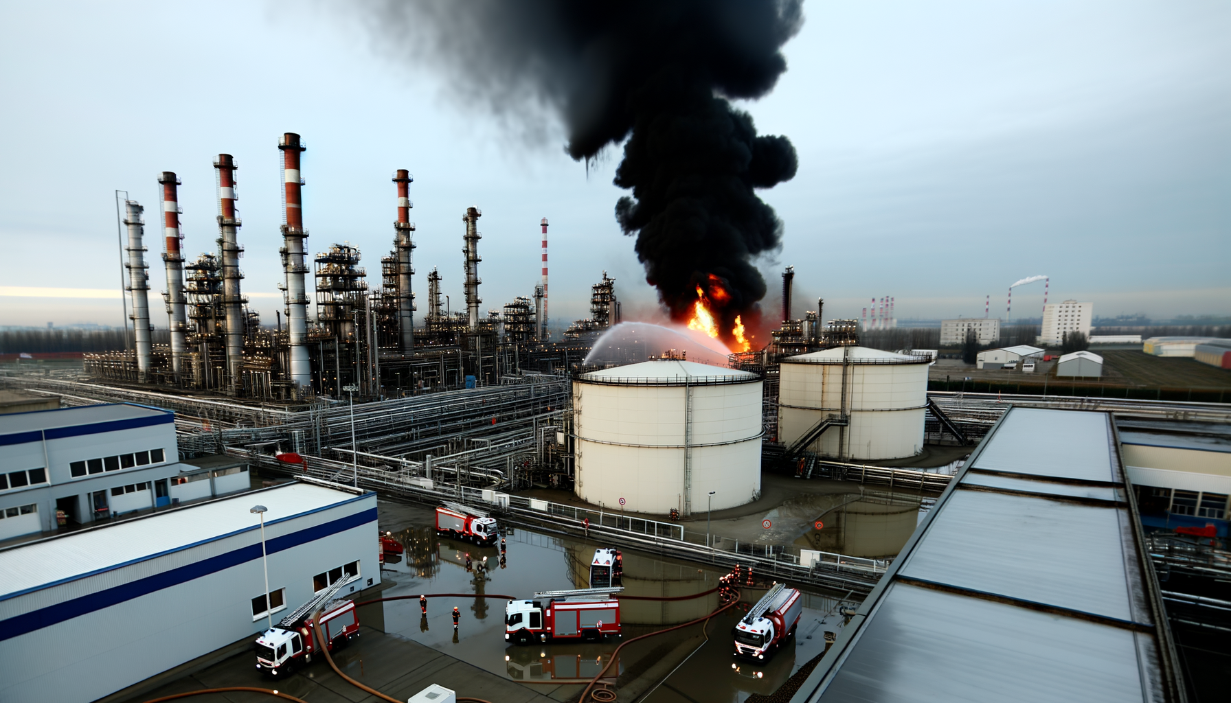 Взрыв нефтеперерабатывающего завода в Европе