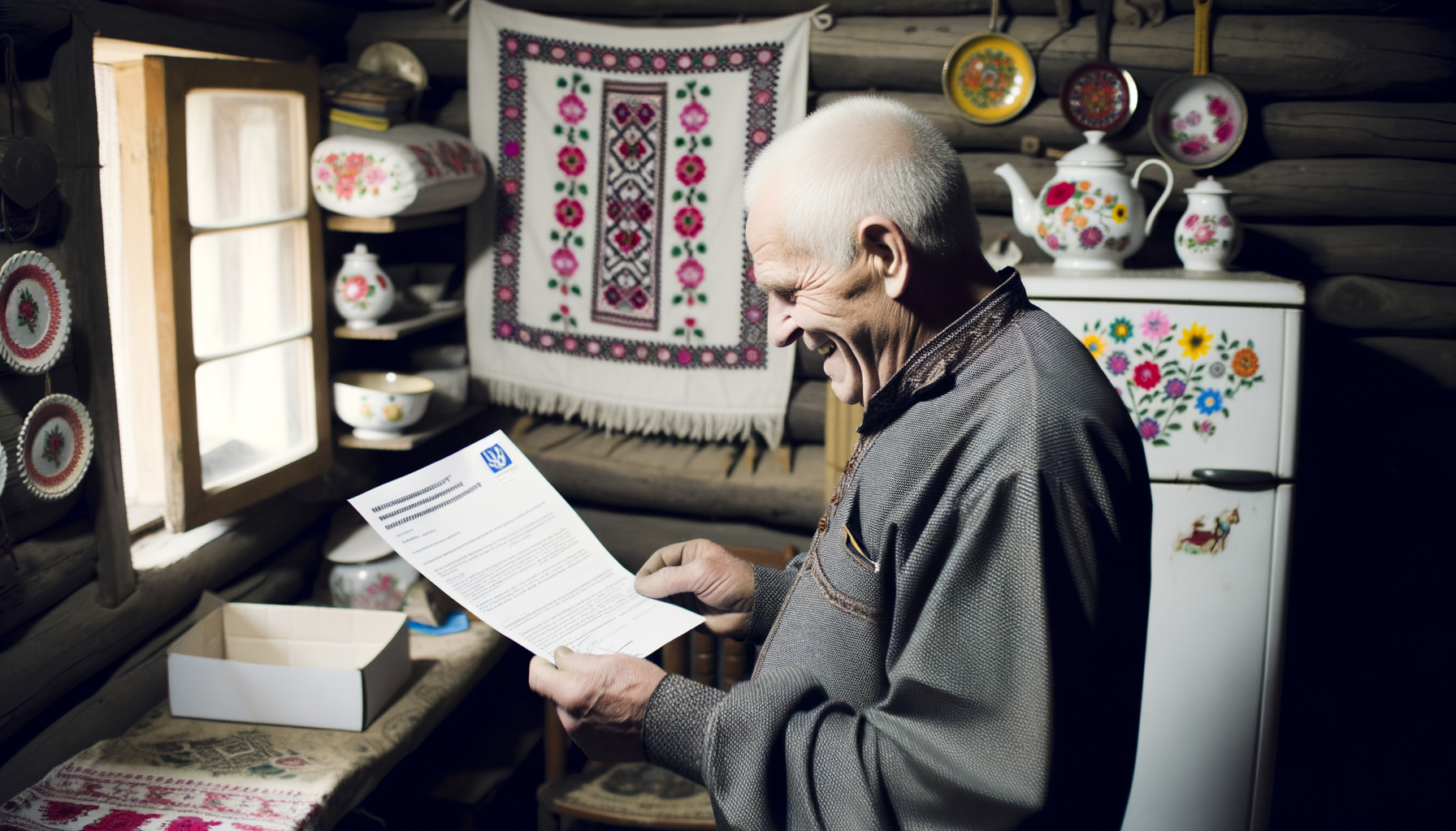 Военное пенсионное удостоверение с украинским флагом