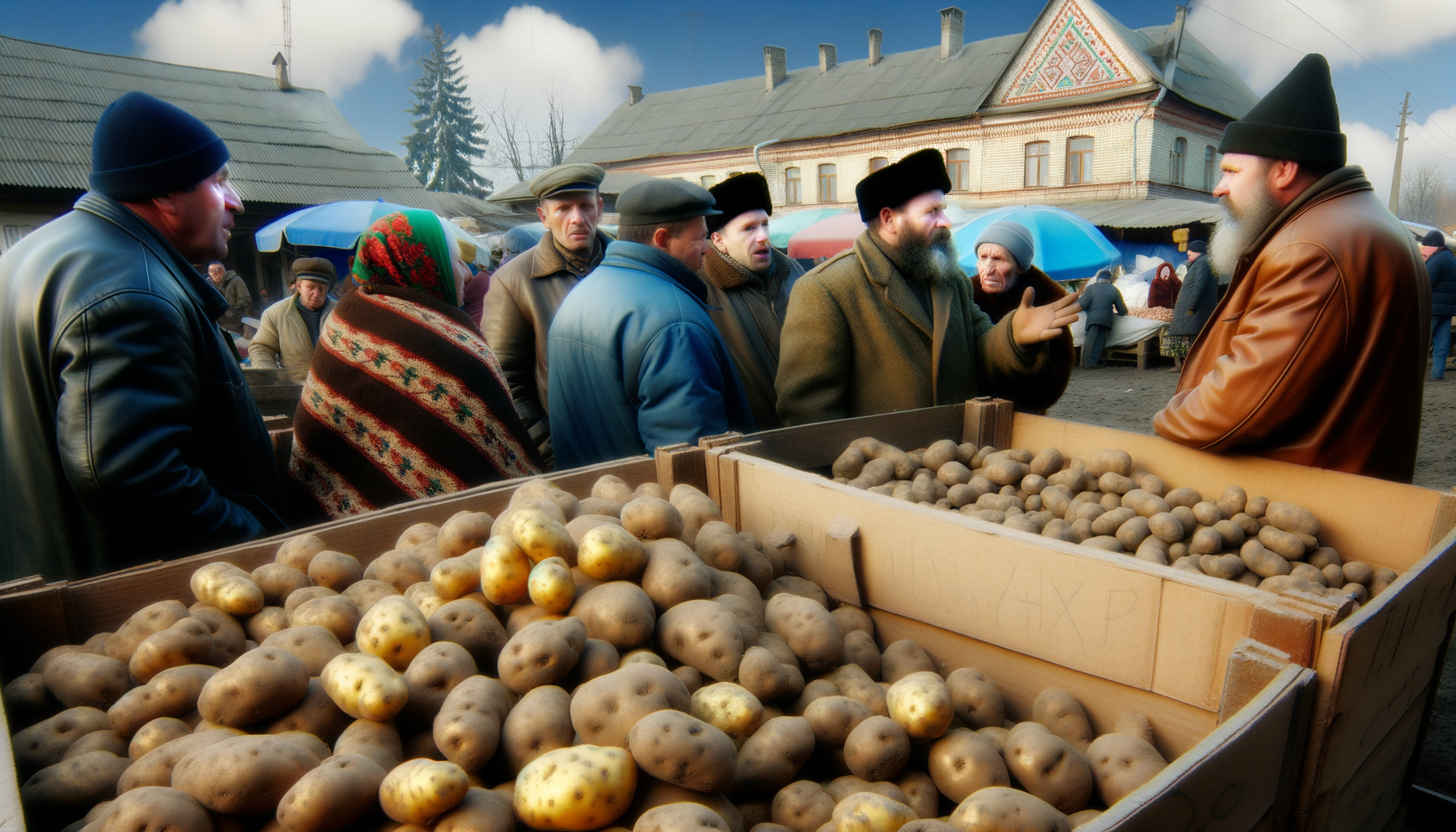 Картофель на темном фоне