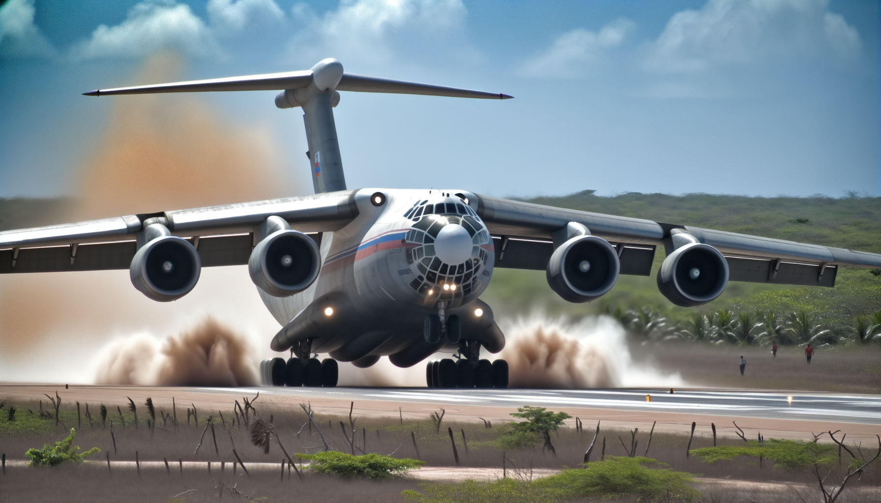 Російський Іл-76 на посадці в Венесуелі